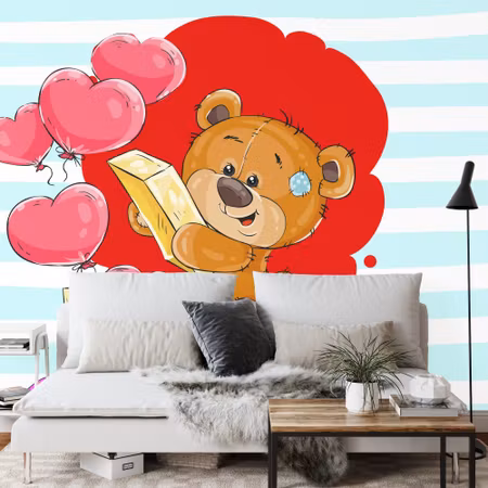 Fyrkantig fototapet - The Big Heart Bears Box of