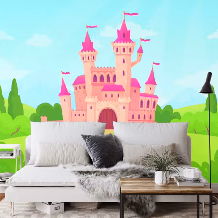 Fyrkantig fototapet - The Fairytale Castle of
