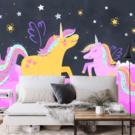 Fyrkantig fototapet - Ula La Unicornio &ampamp