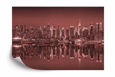 Fyrkantig fototapet - New York Reflections in Red