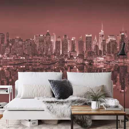 Fyrkantig fototapet - New York Reflections in Red