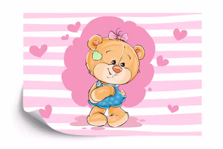 Fyrkantig fototapet - The Big Heart Bears Claudia