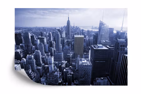 Fyrkantig fototapet - Empire State View in Blue