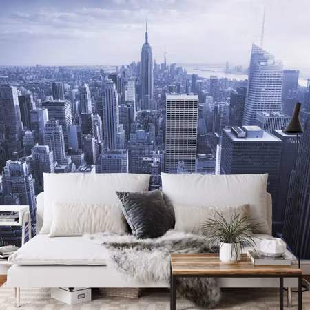 Fyrkantig fototapet - Empire State View in Blue