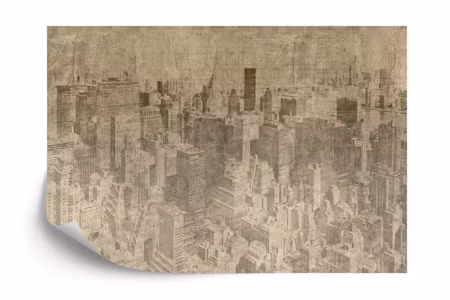 Fyrkantig fototapet - New York City Grunge I Sepia