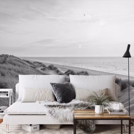 Fyrkantig fototapet - Dune Sunrise Black &ampamp