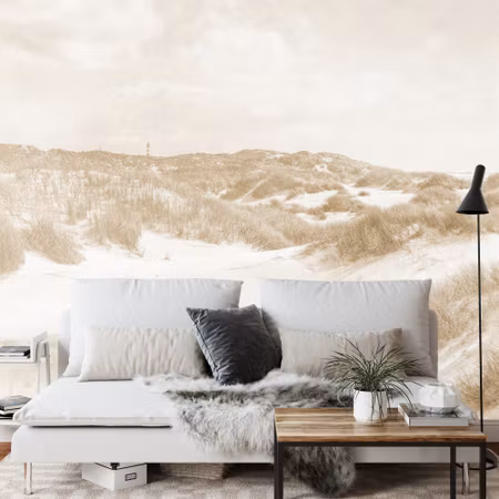 Fyrkantig fototapet - Dune Paradise Faded Vintage