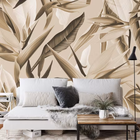 Fyrkantig fototapet - Tropicalia Sepia Iq1246c