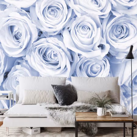 Fyrkantig fototapet - Rose Bouquet Blue Iq1225e