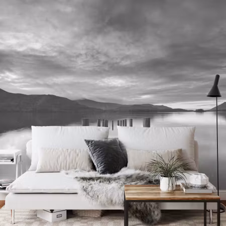 Fyrkantig fototapet - Tranquility in Black &ampamp
