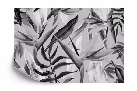 Fyrkantig fototapet - Tropicalia Black &ampamp
