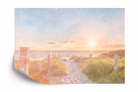 Fyrkantig fototapet - Summer Sunset Faded Vintage