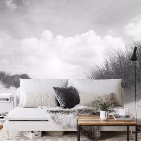 Fyrkantig fototapet - Sandy Days in Black &ampamp