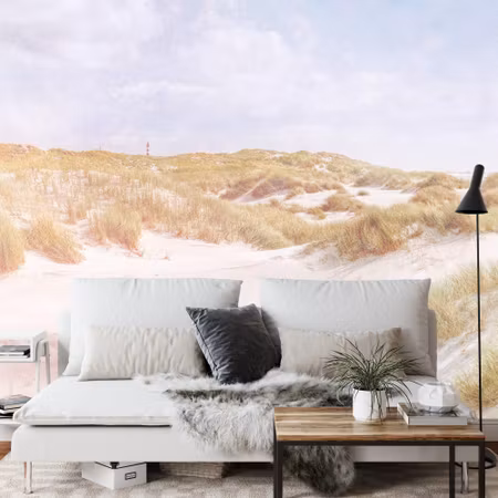 Fyrkantig fototapet - Dune Paradise Faded Vintage