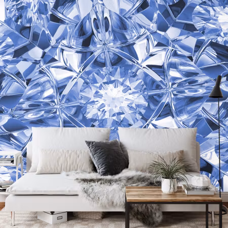 Fyrkantig fototapet - Facets of Luxury in Blue