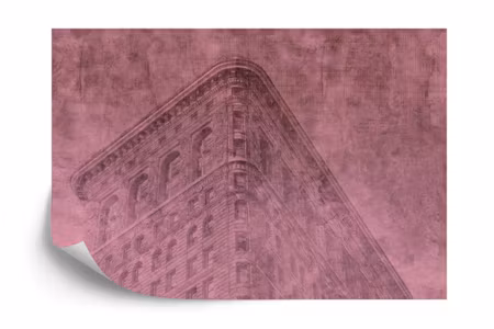 Fyrkantig fototapet - New York City Grunge Ii Pink