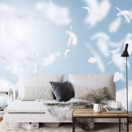 Fyrkantig fototapet - Floating in Blue Iq1254a