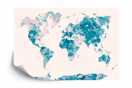 Fyrkantig fototapet - Watercolour World Map