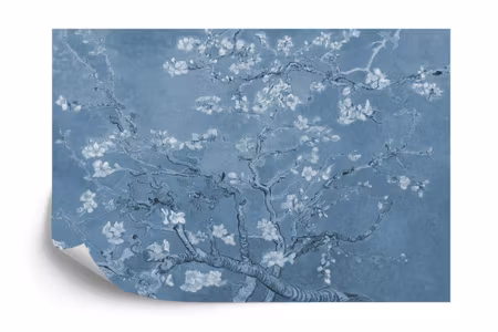 Fyrkantig fototapet - Van Gogh Blossoms in Blue