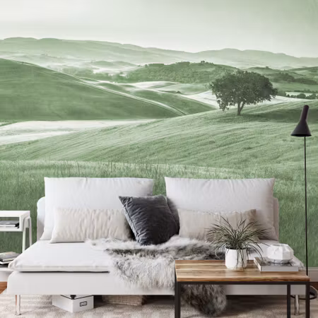 Fyrkantig fototapet - Rolling Hills Faded Vintage