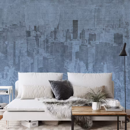 Fyrkantig fototapet - New York City Grunge I Blue