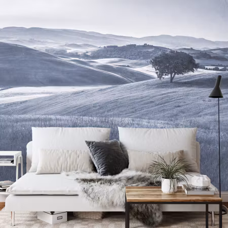 Fyrkantig fototapet - Rolling Hills Faded Vintage