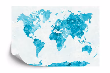 Fyrkantig fototapet - Watercolour World Map