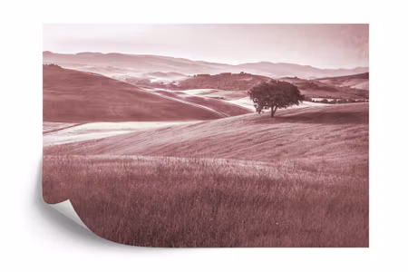 Fyrkantig fototapet - Rolling Hills Faded Vintage