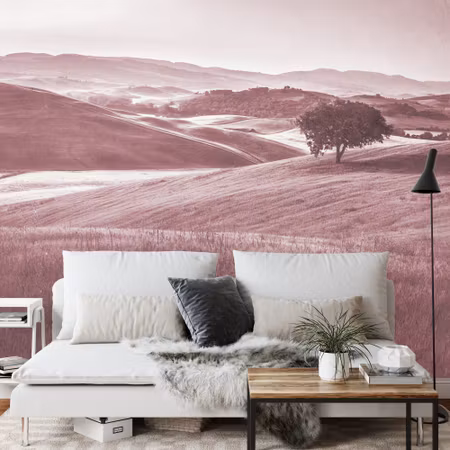 Fyrkantig fototapet - Rolling Hills Faded Vintage