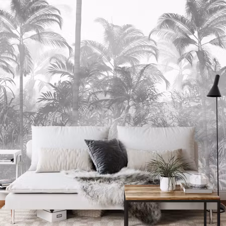 Fyrkantig fototapet - Tropical Trees and Leaves in