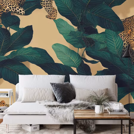 Fyrkantig fototapet - Seamless Tropical Pattern