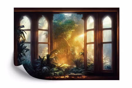 Fyrkantig fototapet - A Large archshaped Window A