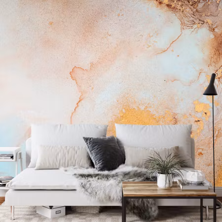 Fyrkantig fototapet - Marble Ink Abstract Art From