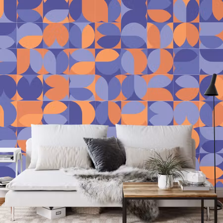 Fyrkantig fototapet - Retro Pattern Geometric