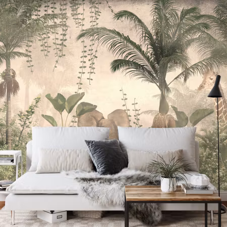 Fyrkantig fototapet - Tropical Trees and Leaves