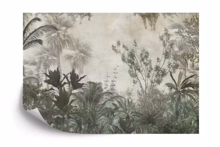 Fyrkantig fototapet - Tropical Trees and Leaves