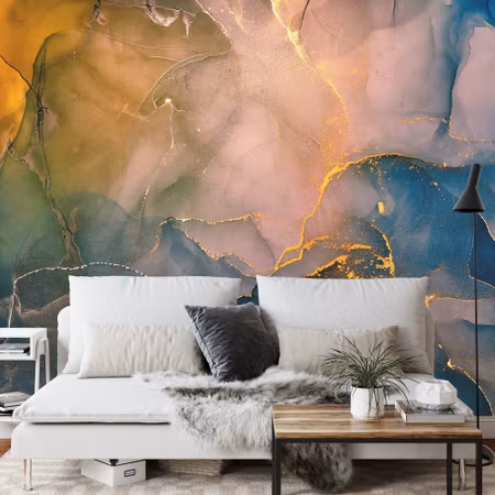 Fyrkantig fototapet - Alcohol Ink Colors