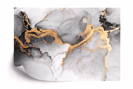 Fyrkantig fototapet - Black Gold Abstract