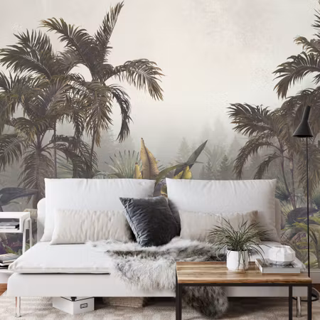 Fyrkantig fototapet - Tropical Trees and Leaves