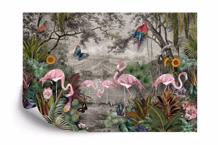 Fyrkantig fototapet - Wallpaper Jungle and