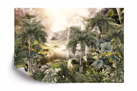 Fyrkantig fototapet - Tropical Trees and Leaves