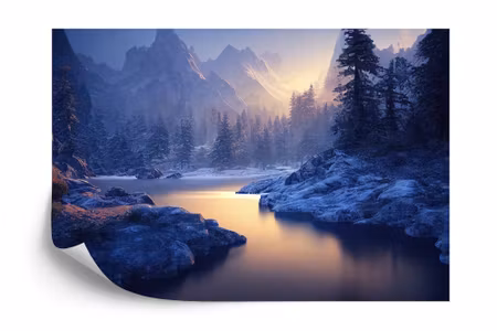 Fyrkantig fototapet - Breathtaking Nature Mountain