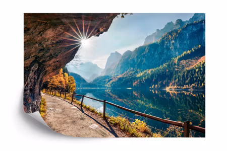 Fyrkantig fototapet - Sunny Autumn Scene of