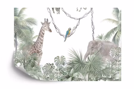 Fyrkantig fototapet - Tropical Trees and Leaves