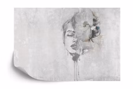 Fyrkantig fototapet - Spectacular Watercolor Woman