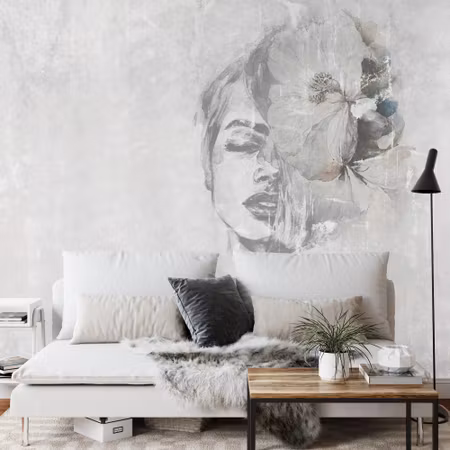 Fyrkantig fototapet - Spectacular Watercolor Woman