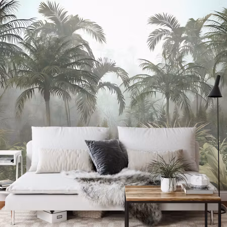Fyrkantig fototapet - Tropical Trees and Leaves