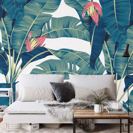 Fyrkantig fototapet - Botanical Seamless Pattern