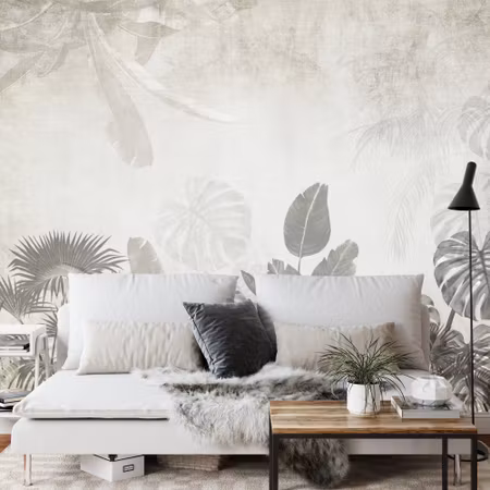 Fyrkantig fototapet - Tropical Trees and Leaves