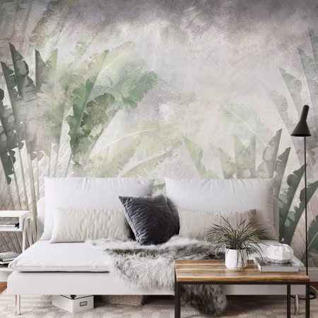 Fyrkantig fototapet - Tropical Trees and Leaves